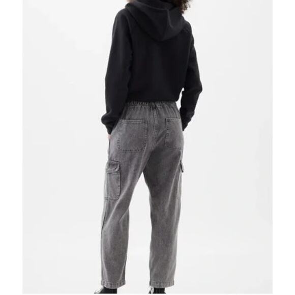 Gap Black Acid Wash Easy Jean Cargo Size‎ Medium - Picture 2 of 11